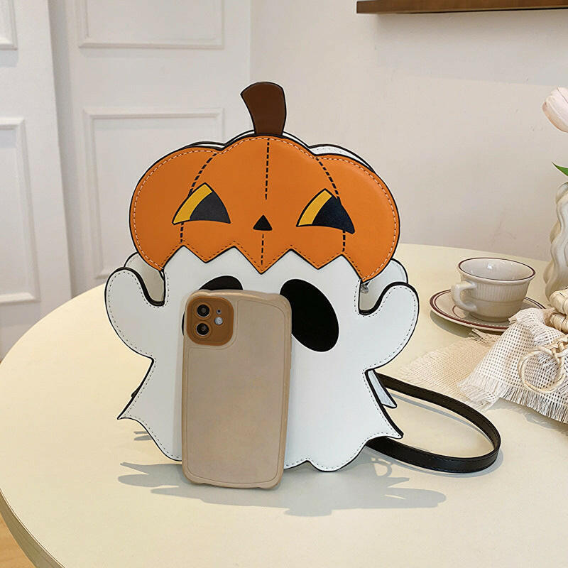 Halloween Shouder Bags Creative 3D Cartoon Pumpkin Ghost Design Cute Bags Women Cell Phone Purses Novelty Personalized Candy Crossbody Bags.