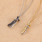 Affectionate Hug Necklace Couples Anniversary Valentine's Pendant chain.