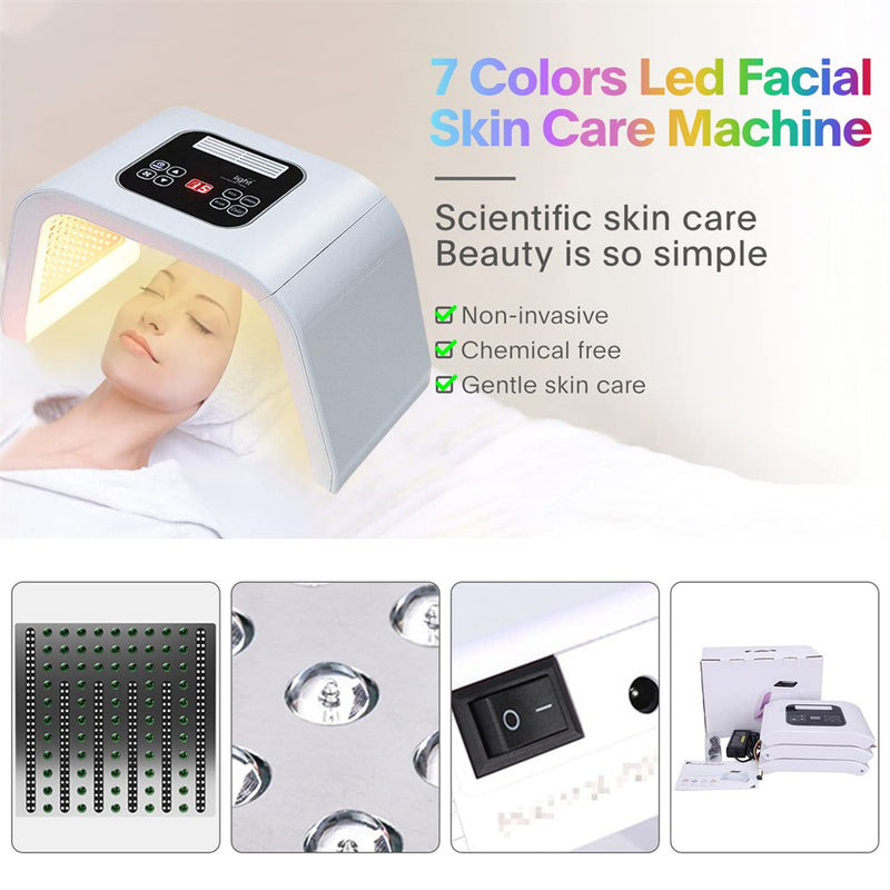 7 in 1 Color LED Face Mask Light Therapy Skin Rejuvenation Light Facial Body Beauty Machine for Skin Care