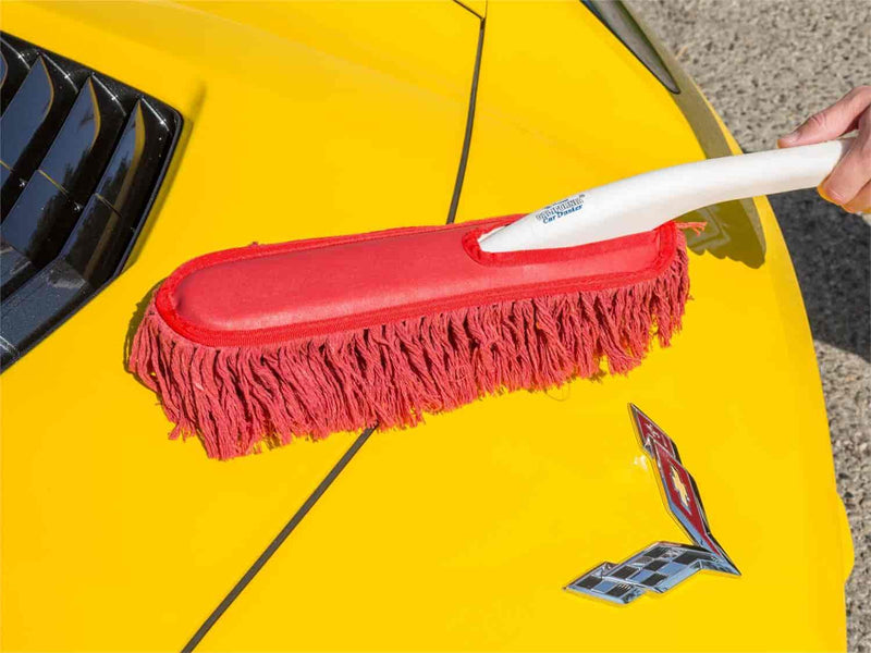 Car Duster with Plastic Handle and Wax Treated Cotton Mop Removes Auto Dust Scratch Free (Colors May Vary)