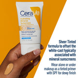 CeraVe Tinted Face Sunscreen SPF 30, Hydrating Mineral Sunscreen with Zinc Oxide, 1.7 Fl. Oz.