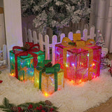 Lighted Up Outdoor Christmas Decorations Luminous Christmas Gift Box With Bow For Holiday Christmas Tree Home Yard Decor.