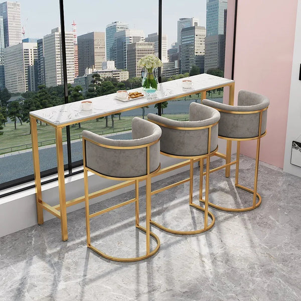 Pink High Bar Stools Nordic Designer Floor Luxury Lounges Dining Room Chairs Metal Salon Illas Comedores Furnitures BY003.