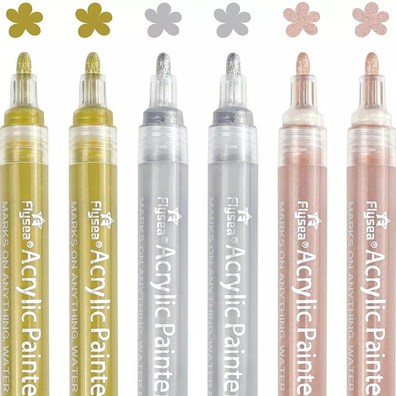 6-80 Colors/Box Acrylic Marker 0.7mm Metallic Acrylic Marker Set Acrylic Paint  Pens Paint