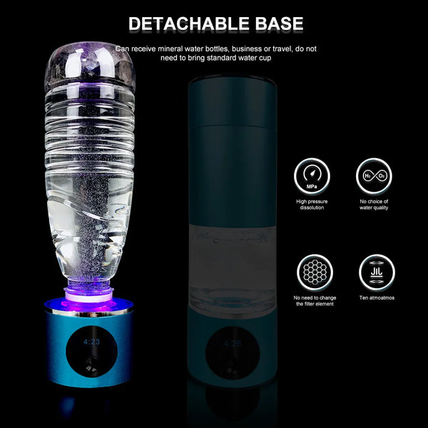 Portable 6000PPB High Concentration Hydrogen Rich Water Cup SPE/PEM Hydrogen H2 Water Generator Water Filter Bottle.