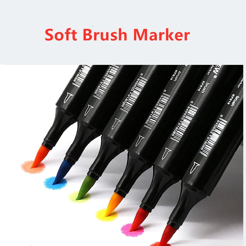 60/80/120 Color Set Markers Comic Sketch Markers Alcohol Felt Double Brush  Pen Art School Supplies Painting Art Set