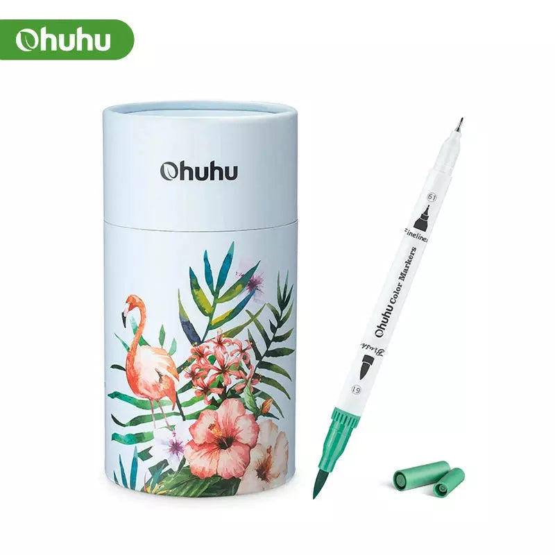 Ohuhu Alcohol Art Markers, Brush Fine Dual Tips -Honolulu Series- 72 Colors