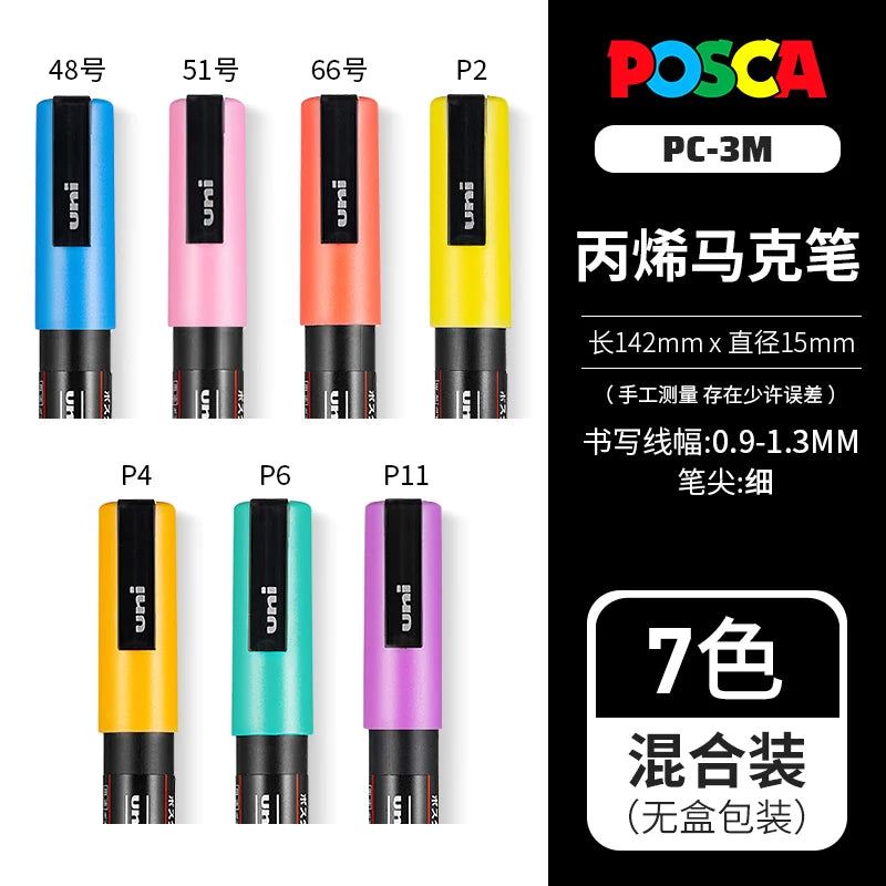 Japan Uni Posca Paint Marker Pen Set,PC-1M ,PC-3M ,PC-5M,PC-8K,PC-17K, 7 8  12 15 21 24 28 29 Colors Set, Non-Toxic Water-Based