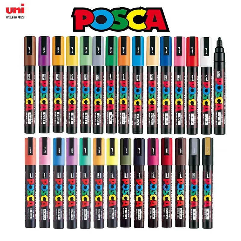 Uni Posca Markers Set Plumones Acrylic Paint Pen Marcadores PC-1M