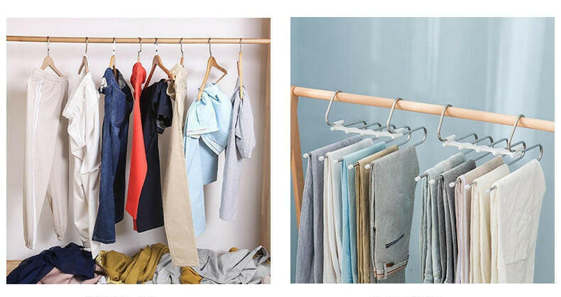 Pants Space Saving Hangers -  Closet Multiple Layers Multifunctional Uses Rack Organizer for Trousers Scarves Slack.