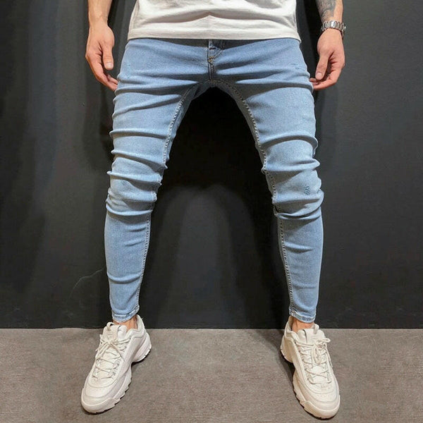 Fashion Trend Men Blue Denim Trousers.