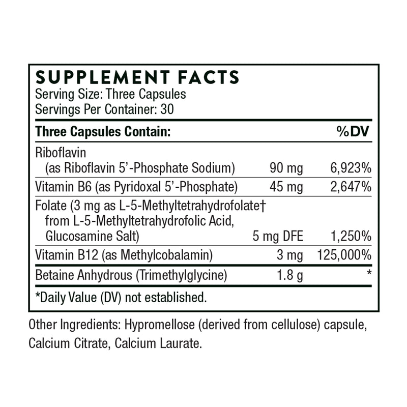 Thorne Research - Methyl-Guard Plus - Folate and Vitamins B2, B6, and B12 - 90 Capsules