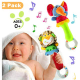 2 Pack Baby Soft Rattle Toys Fabric Ring Rattles Shaker Infant Handbells Early Development Hand Grab Sensory Toys