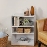 3-Shelf Bookcase with Adjustable Shelves, White